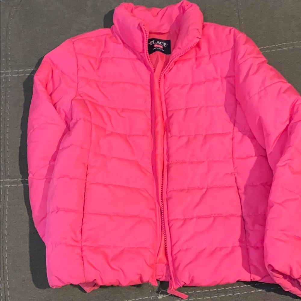Bright pink winter jacket